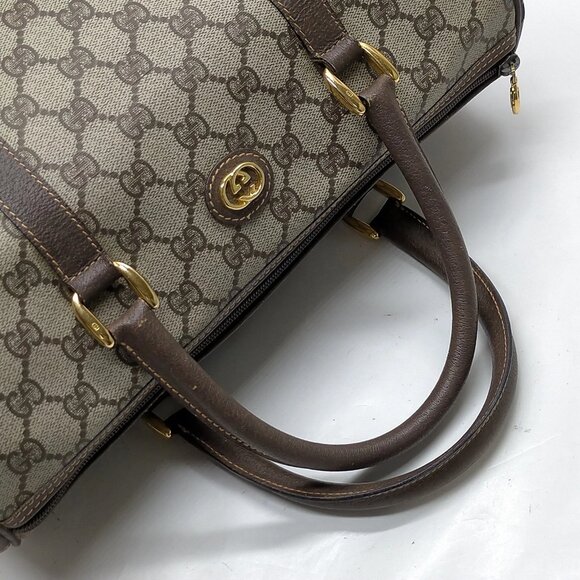 Authentic Gucci Vintage Brown PVC Hand Bag mn388-112725 - Picture 5 of 16